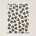Wispy Leaves Contemporary Pattern in Black and Almond Cream Stationery Card Gallery Image 2