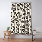 Wispy Leaves Contemporary Pattern in Black and Almond Cream Window Curtain Gallery Image 5