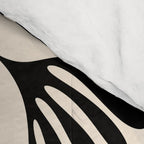 Wispy Leaves Contemporary Pattern in Black and Almond Cream Comforter Gallery Image 4