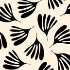 Wispy Leaves Contemporary Pattern in Black and Almond Cream Coffee Mug Gallery Image 2