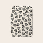 Wispy Leaves Contemporary Pattern in Black and Almond Cream Bath Mat Gallery Image 1