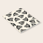 Wispy Leaves Contemporary Pattern in Black and Almond Cream Notebook Gallery Image 2