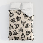 Wispy Leaves Contemporary Pattern in Black and Almond Cream Comforter Gallery Image 6