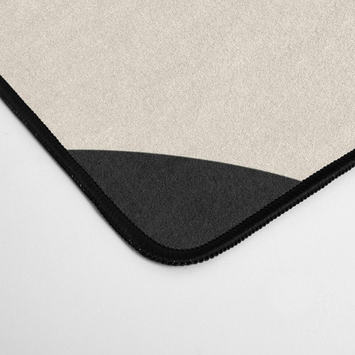 Wispy Leaves Contemporary Pattern in Black and Almond Cream Desk Mat Gallery Image 4