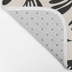 Wispy Leaves Contemporary Pattern in Black and Almond Cream Bath Mat Gallery Image 2