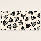 Wispy Leaves Contemporary Pattern in Black and Almond Cream Desk Mat Gallery Image 3