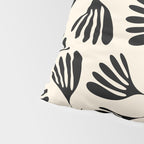 Wispy Leaves Contemporary Pattern in Black and Almond Cream Pillow Sham Gallery Image 4