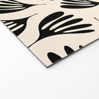 Wispy Leaves Contemporary Pattern in Black and Almond Cream Welcome Mat Gallery Image 2
