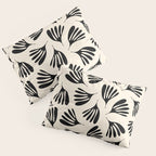 Wispy Leaves Contemporary Pattern in Black and Almond Cream Pillow Sham Gallery Image 3