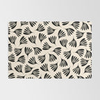 Wispy Leaves Contemporary Pattern in Black and Almond Cream Rug Gallery Image 2
