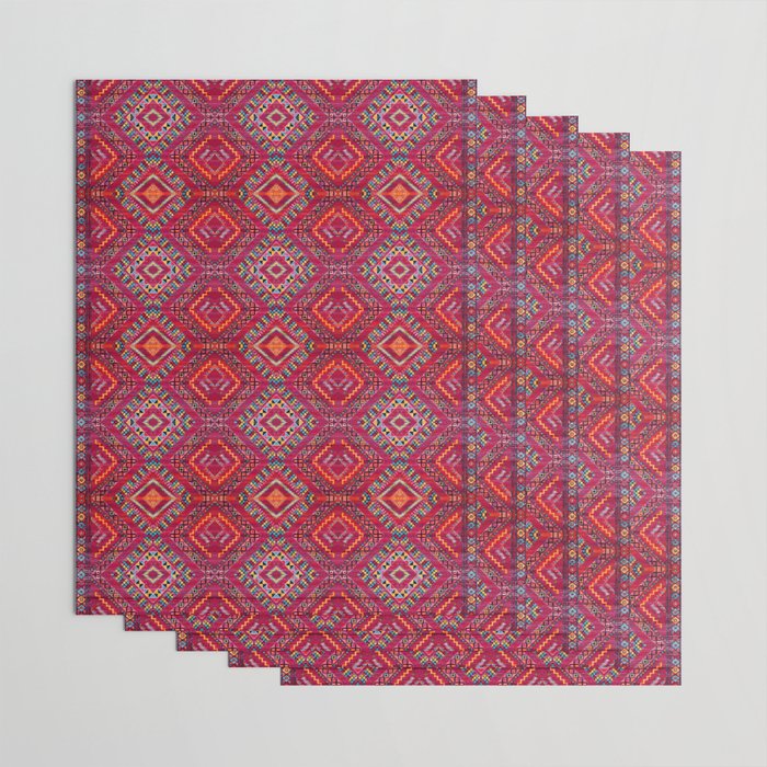 Rose Oasis: Vintage Bohemian Geometric Heritage Wrapping Paper Gallery Image 3