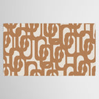 Mid Century Modern Loop Pattern in Neutral Light Brown Tablecloth Gallery Image 2