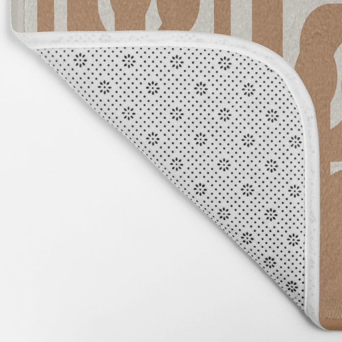 Mid Century Modern Loop Pattern in Neutral Light Brown Bath Mat Gallery Image 2