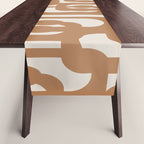 Mid Century Modern Loop Pattern in Neutral Light Brown Table Runner Gallery Image 1