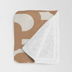Mid Century Modern Loop Pattern in Neutral Light Brown Throw Blanket Gallery Image 3