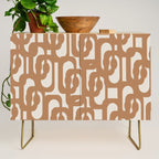 Mid Century Modern Loop Pattern in Neutral Light Brown Credenza Gallery Image 1