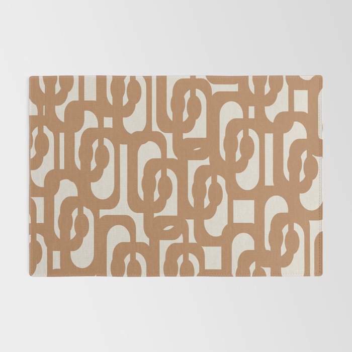 Mid Century Modern Loop Pattern in Neutral Light Brown Rug Gallery Image 2