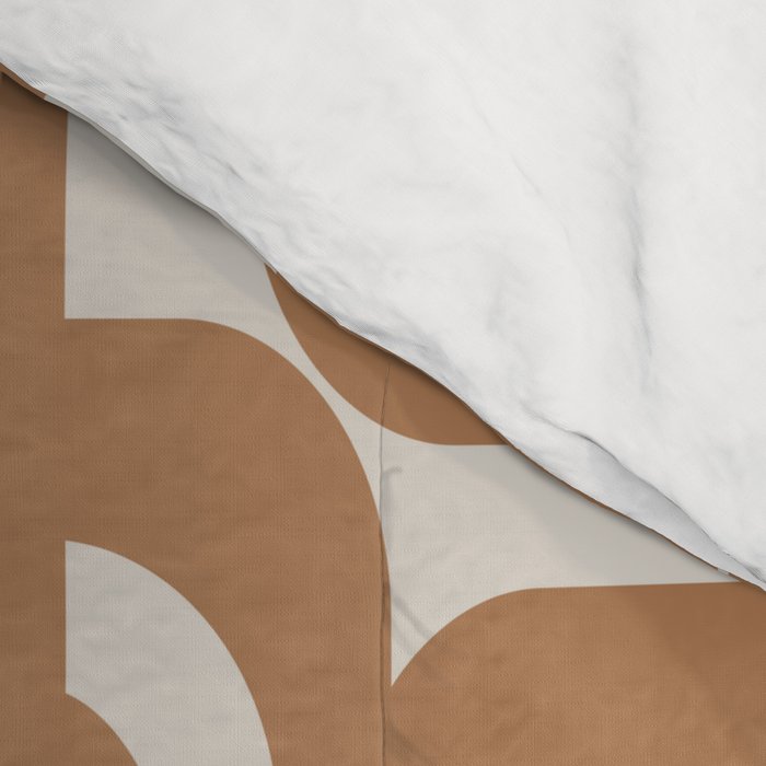 Mid Century Modern Loop Pattern in Neutral Light Brown Comforter Gallery Image 4