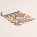 Mid Century Modern Loop Pattern in Neutral Light Brown Yoga Mat Gallery Image 2