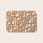 Mid Century Modern Loop Pattern in Neutral Light Brown Bath Mat Gallery Image 1