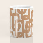 Mid Century Modern Loop Pattern in Neutral Light Brown Coffee Mug Gallery Image 4