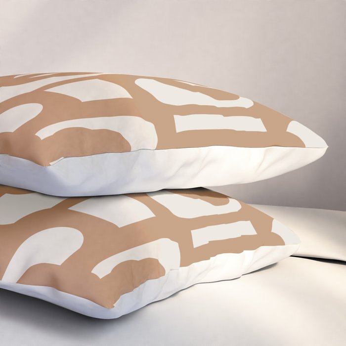 Mid Century Modern Loop Pattern in Neutral Light Brown Pillow Sham Gallery Image 3