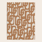 Mid Century Modern Loop Pattern in Neutral Light Brown Poster Gallery Image 4