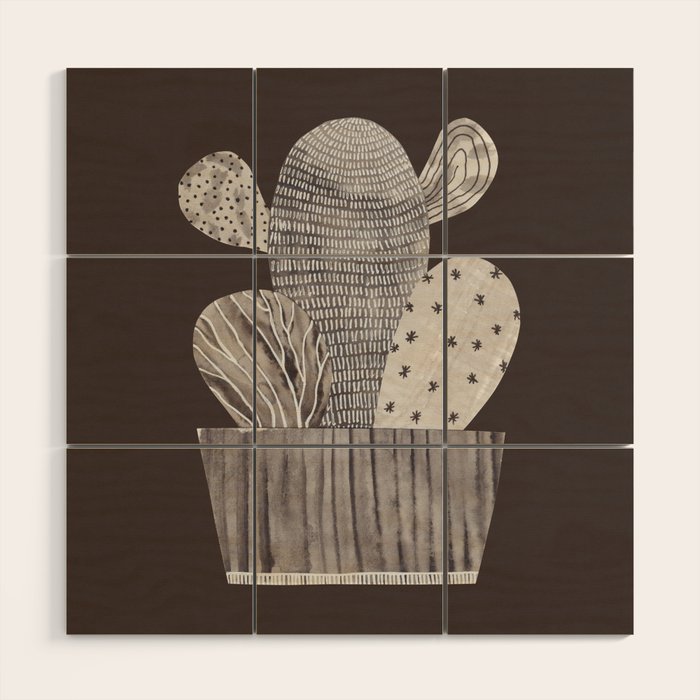 Little Cactus Wood Wall Art Gallery Image 1
