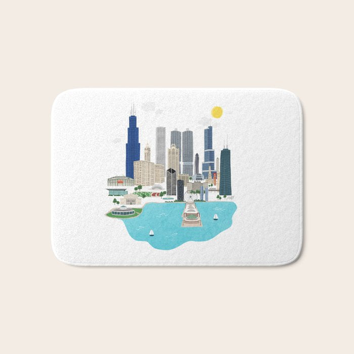 Chicago Illustration Bath Mat Gallery Image 1