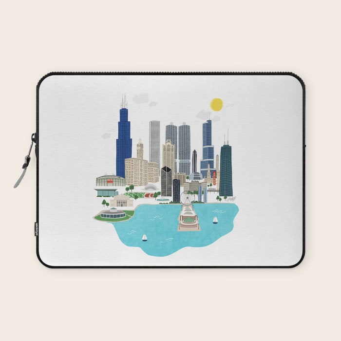 Chicago Illustration Laptop Sleeve Gallery Image 1