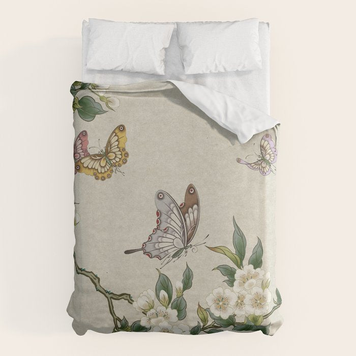 Pear flowers and butterflies type A - Minhwa : Koreafolkpainting Duvet Cover Gallery Image 6