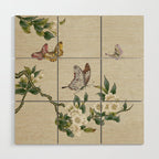 Pear flowers and butterflies type A - Minhwa : Koreafolkpainting Wood Wall Art Gallery Image 1