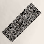 Black and White Folk Leaves  Yoga Mat Gallery Image 1