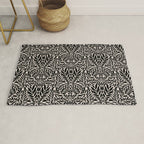 Black and White Folk Leaves  Rug Gallery Image 1