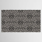 Black and White Folk Leaves  Tablecloth Gallery Image 2