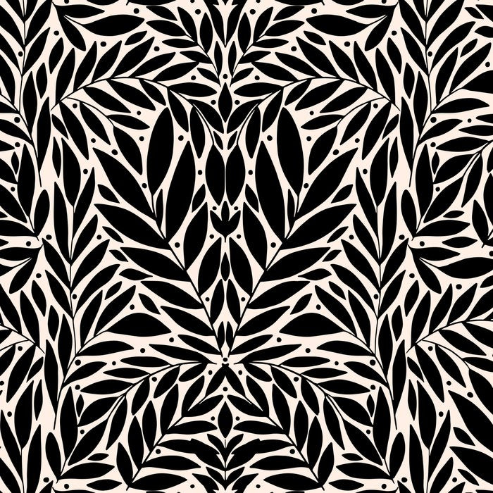 Black and White Folk Leaves  Coffee Mug Gallery Image 2
