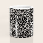 Black and White Folk Leaves  Coffee Mug Gallery Image 4