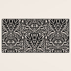 Black and White Folk Leaves  Desk Mat Gallery Image 3
