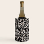 Black and White Folk Leaves  Wine Chiller Gallery Image 2