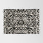Black and White Folk Leaves  Rug Gallery Image 2