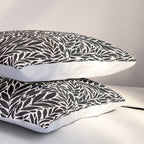 Black and White Folk Leaves  Pillow Sham Gallery Image 3