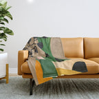 Modern Abstract Vases with Plant 1 Throw Blanket Gallery Image 1
