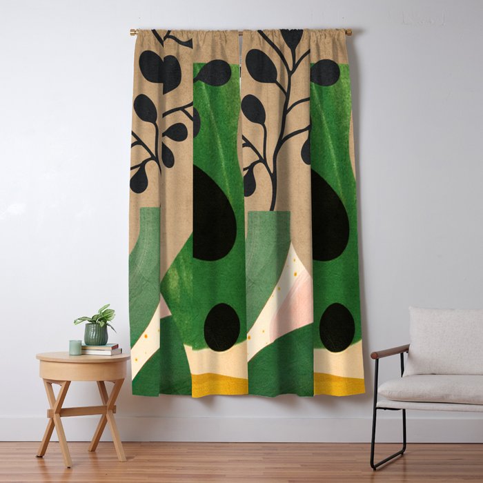 Modern Abstract Vases with Plant 1 Window Curtain Gallery Image 5