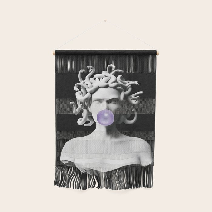 Medusa blowing purple bubblegum bubble Canvas Print Wall Hanging Gallery Image 1