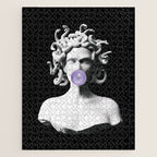 Medusa blowing purple bubblegum bubble Canvas Print Jigsaw Puzzle Gallery Image 1