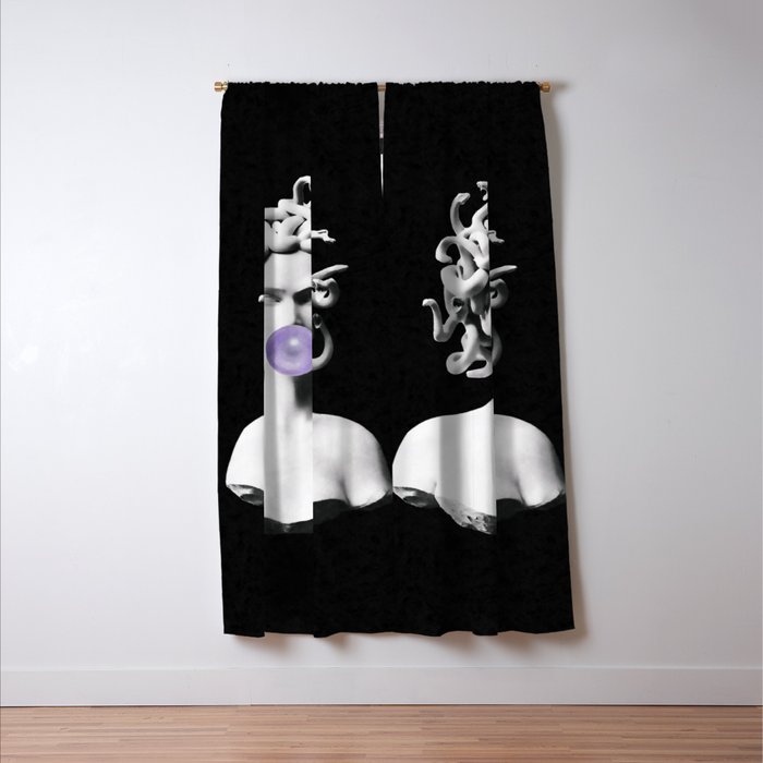Medusa blowing purple bubblegum bubble Canvas Print Window Curtain Gallery Image 3