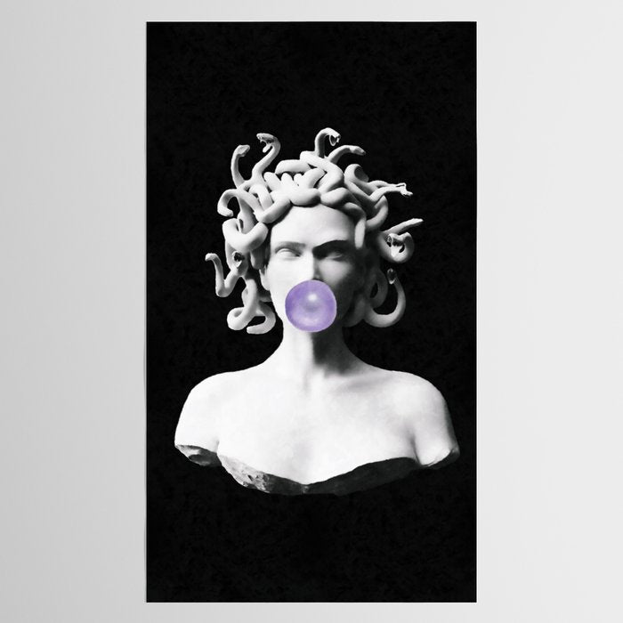 Medusa blowing purple bubblegum bubble Canvas Print Tablecloth Gallery Image 2