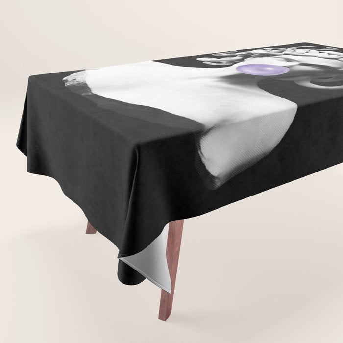Medusa blowing purple bubblegum bubble Canvas Print Tablecloth Gallery Image 1
