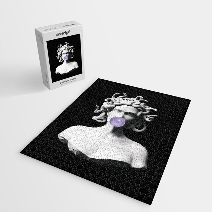 Medusa blowing purple bubblegum bubble Canvas Print Jigsaw Puzzle Gallery Image 2