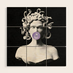 Medusa blowing purple bubblegum bubble Canvas Print Wood Wall Art Gallery Image 1